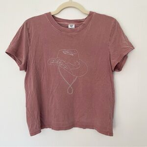 Aritzia women’s Sunday Best Giddy Up Tee Shirt Western Rodeo Horse Cowboy Hat M